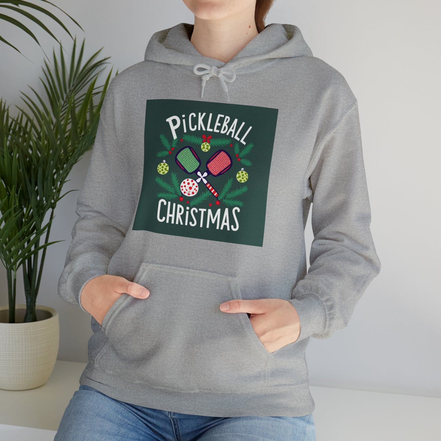 Pickleball Christmas - ユニセックス ヘビー ブレンド™ フード付きスウェットシャツ