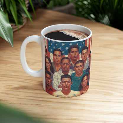 Orgullo Latino - Mes de la Herencia Hispana - Raíces Latinas - Herencia Mexicana - Empoderar a las Latinas - Celebrar la Unidad Hispana - Taza de Cerámica 11oz