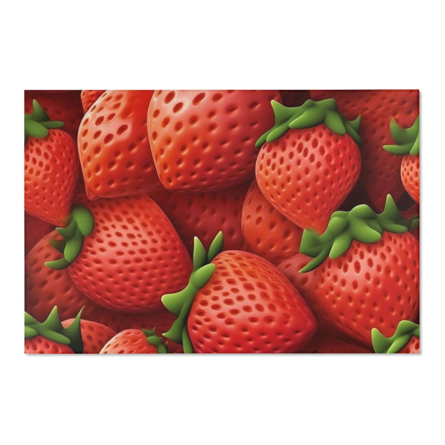 Garden Strawberries- Wild Sweet Gourmet - Farm Growing Ripe Red Fruit -Area Rugs