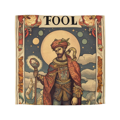 Expressive Tarot - 'The Fool' Card Artistic Reading Symbol - Microfiber Duvet Cover