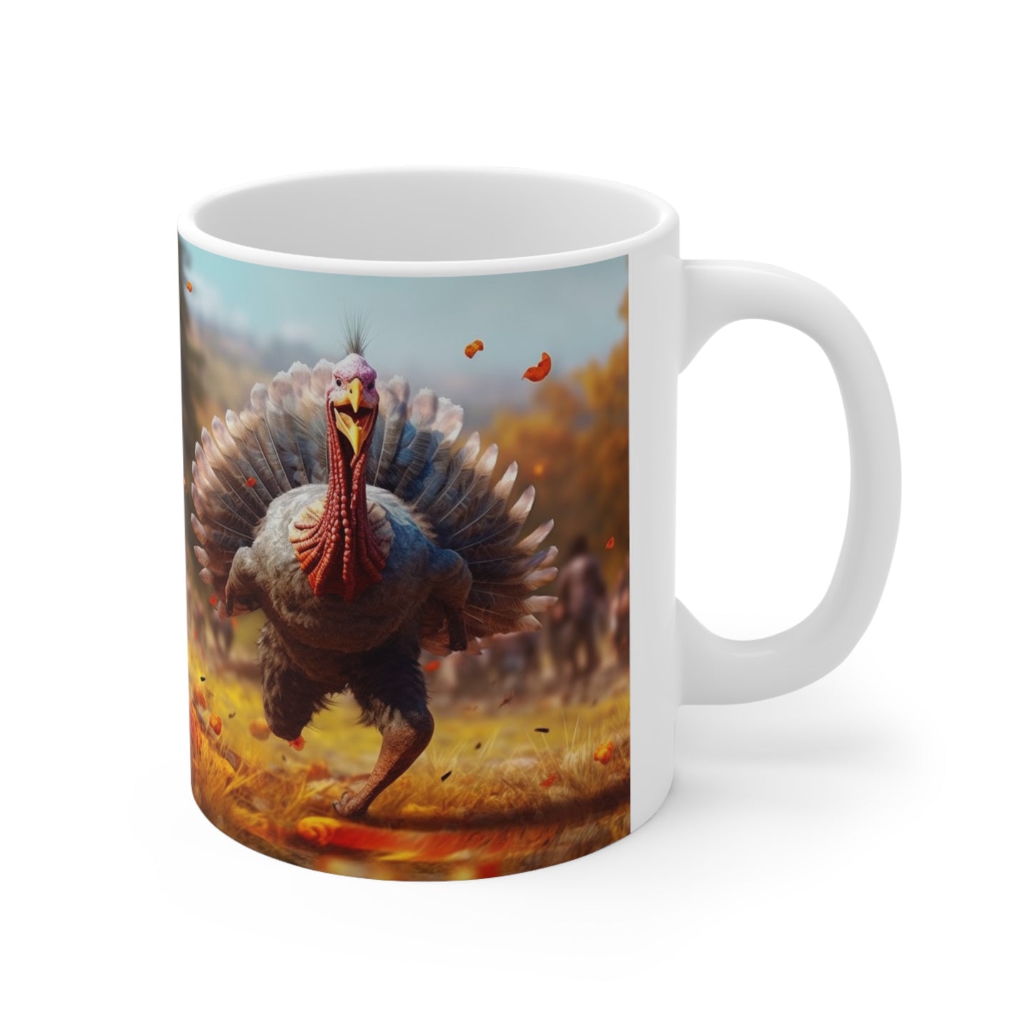 Thanksgiving Trot Turkey Run Athlete Sprint Racer Holiday Feast Dinner - Ceramic Mug 11oz