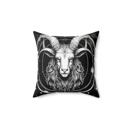 Zodiaco Capricornio, diseño de cabra marina, elemento tierra, almohada cuadrada de poliéster hilado 