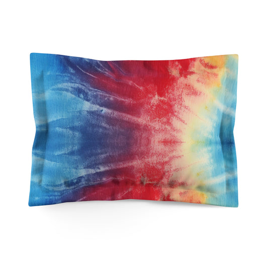 Rainbow Tie-Dye Denim: Vibrant Multi-Color, Fabric Design Spectacle - Microfiber Pillow Sham
