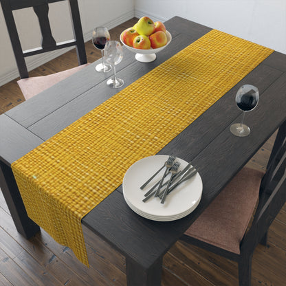 Radiant Sunny Yellow: Denim-Inspired Summer Fabric - Table Runner (Cotton, Poly)