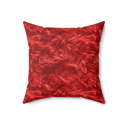 Fuzzy Infinity Pillow Red, Stylish Gift, Spun Polyester Square Pillow