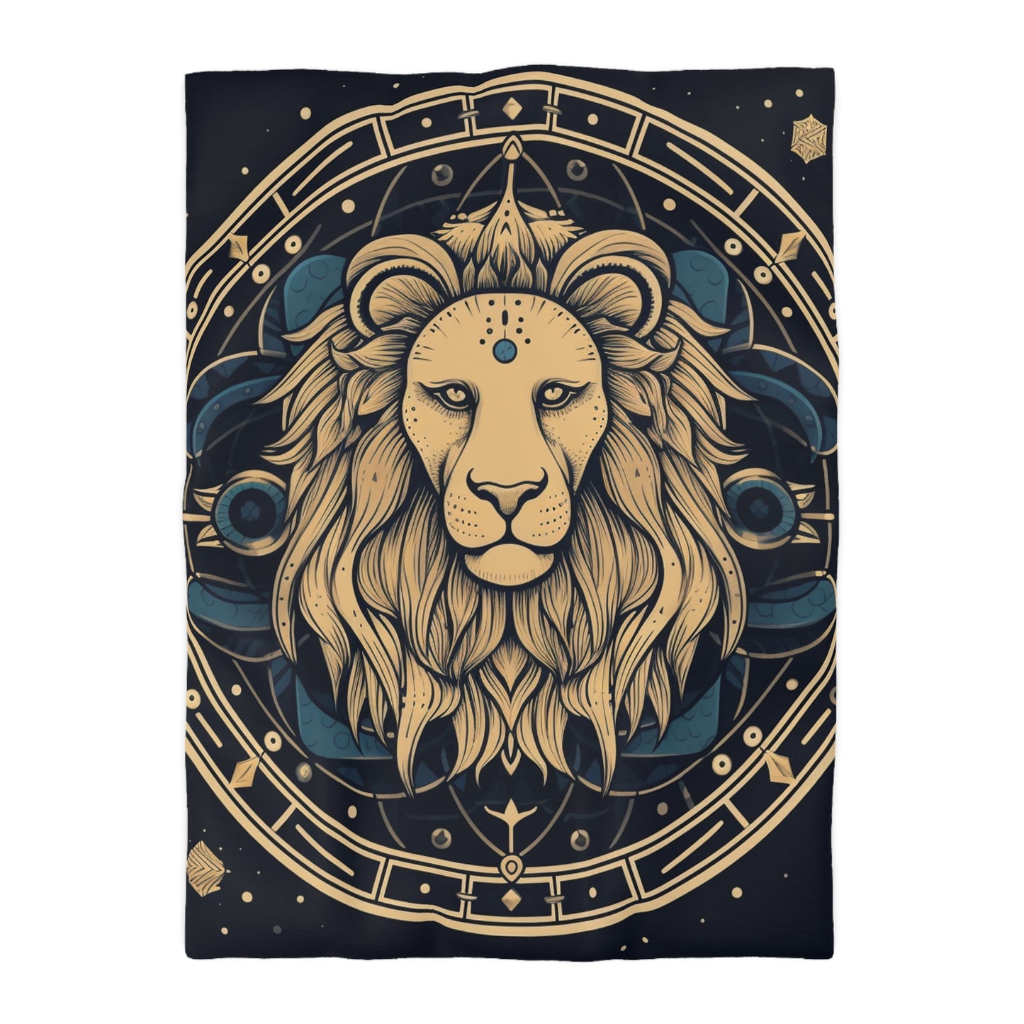 Signo del zodiaco Leo - Constelación cósmica del arte de la astrología del círculo místico - Funda nórdica de microfibra 