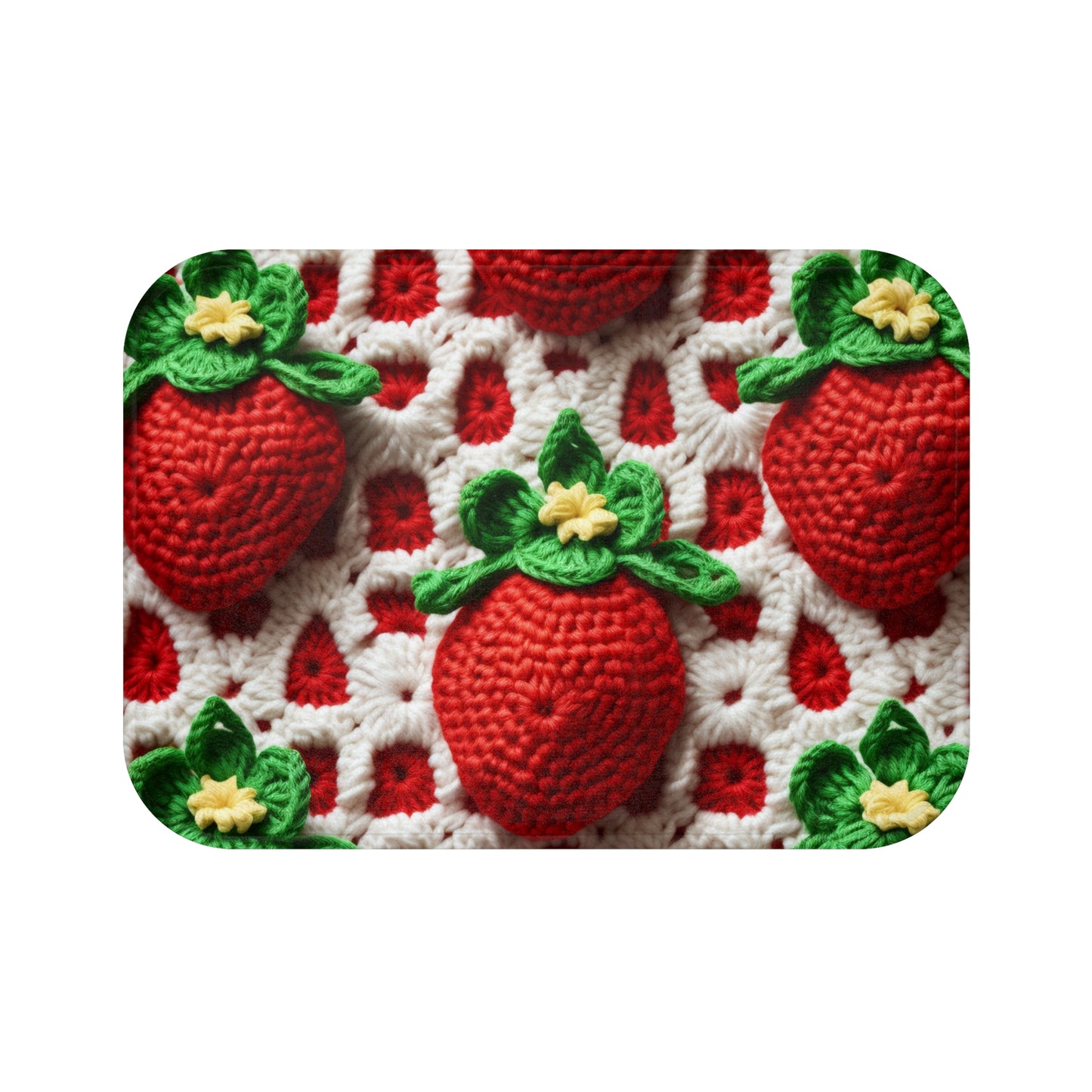 Patrón de Ganchillo Fresa - Amigurumi Fresas - Diseño de Frutas para Hogar y Regalos - Alfombra de Baño