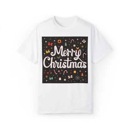 Merry Christmas Retro - Unisex Garment-Dyed T-shirt