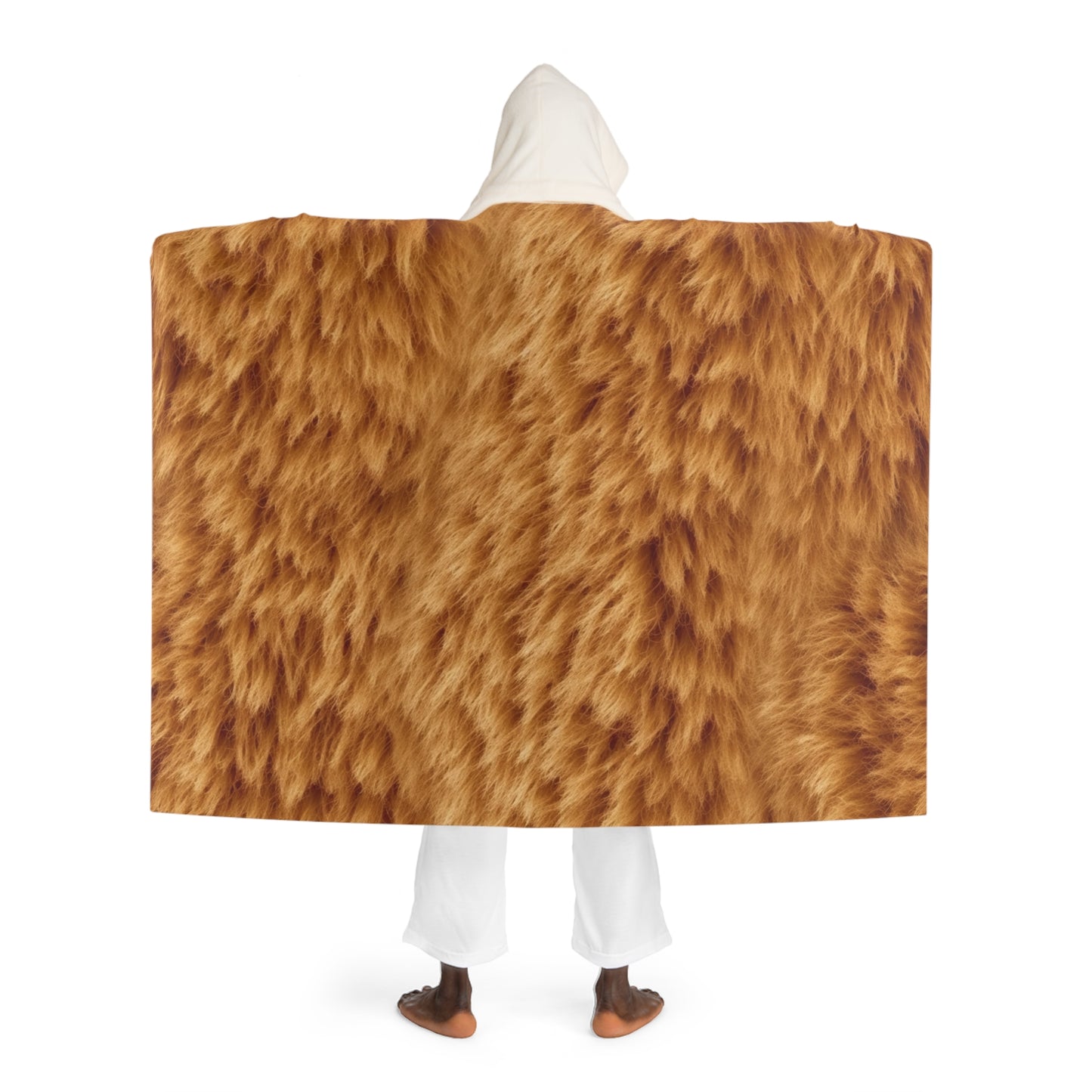 Cozy Bear Fleece Design: Warmth Meets Wilderness Aesthetic - Hooded Sherpa Fleece Blanket