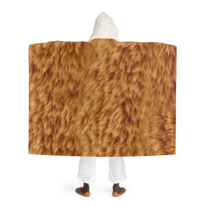 Cozy Bear Fleece Design: Warmth Meets Wilderness Aesthetic - Hooded Sherpa Fleece Blanket