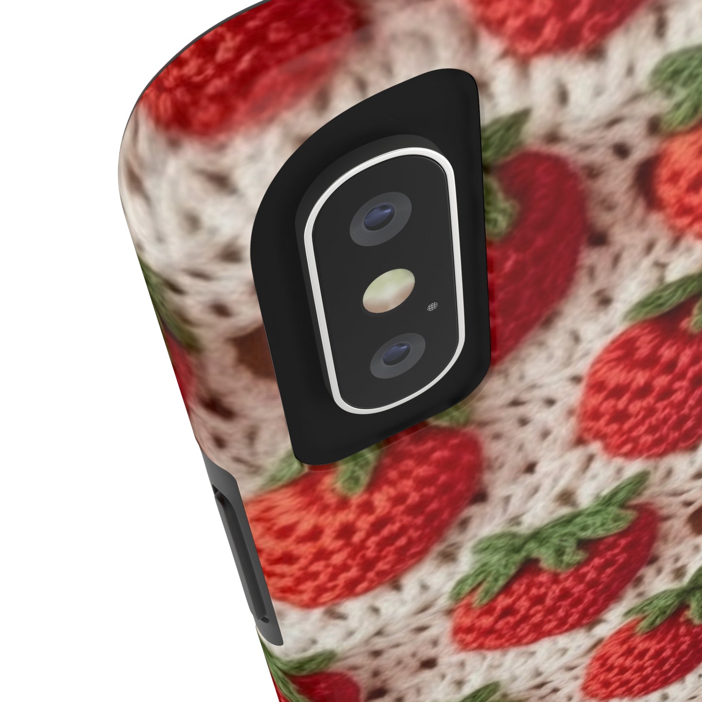 Strawberry Traditional Japanese, Crochet Craft, Fruit Design, Red Berry Pattern - Tough Phone Cases