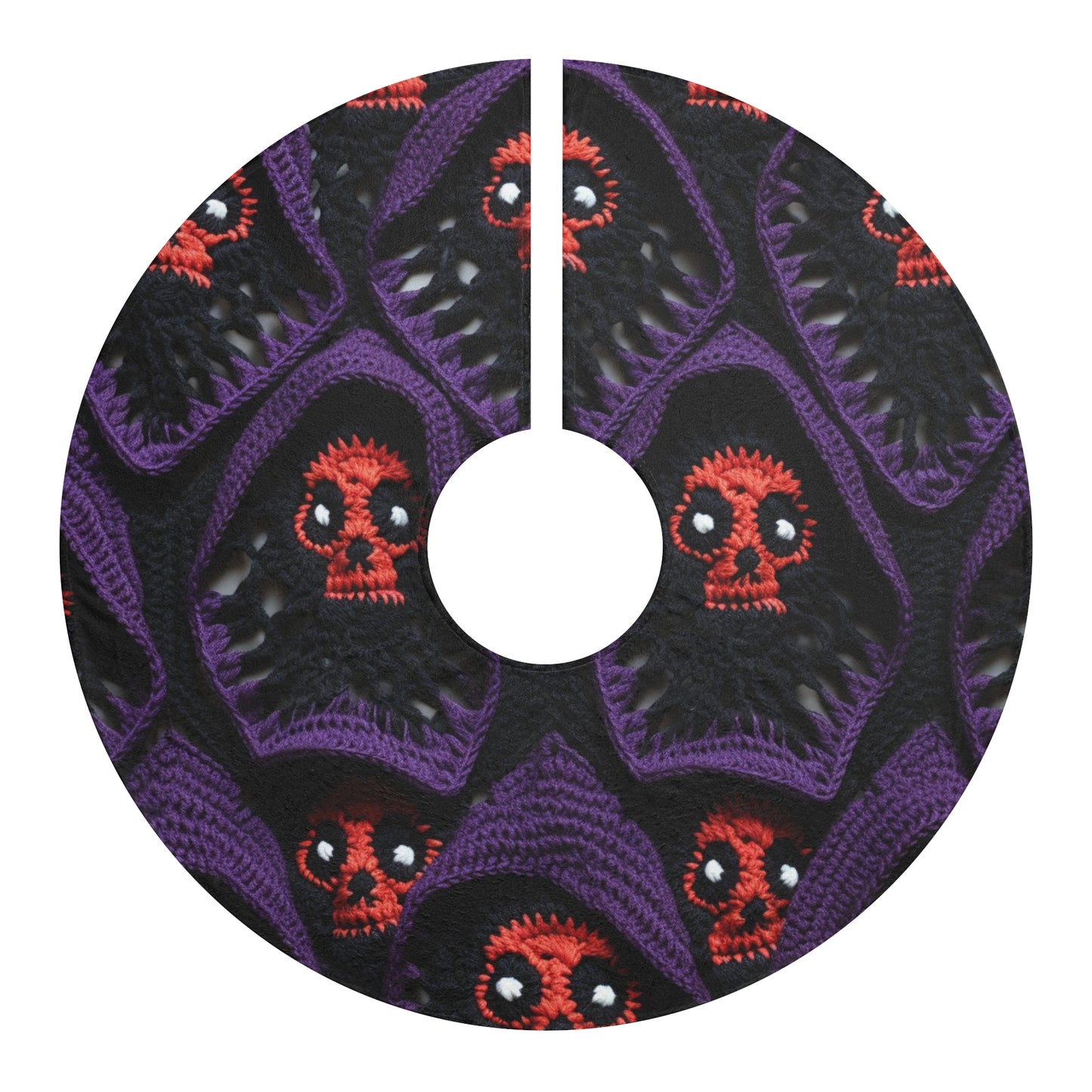 Grim Reaper Crochet Halloween Fright Scare Ghoul Fantasy Horror - Christmas Tree Skirts