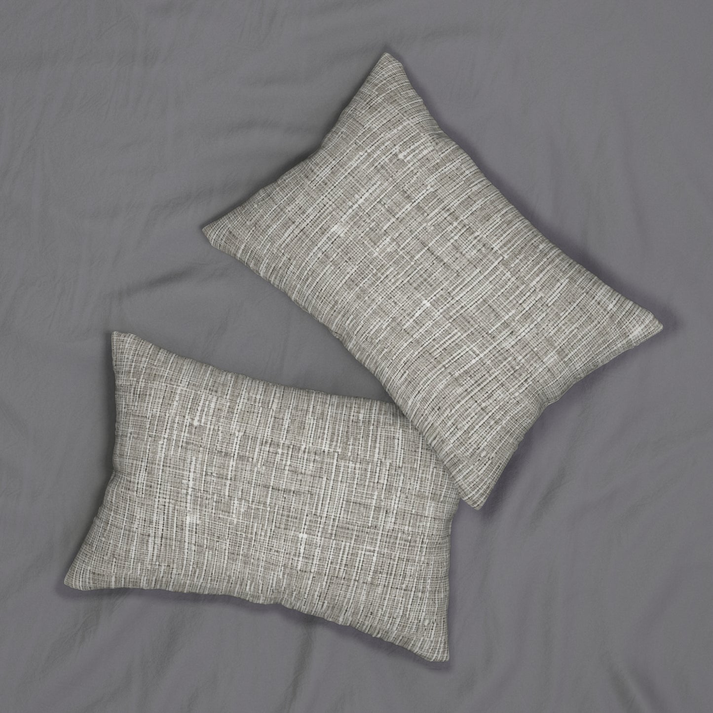 Silver Grey: Denim-Inspired, Contemporary Fabric Design - Spun Polyester Lumbar Pillow