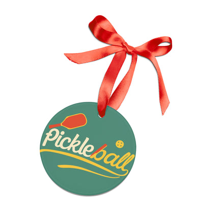 Classic Pickleball Gift - Athletic Sport Game - Retro Nostalgic - Acrylic Ornament with Ribbon