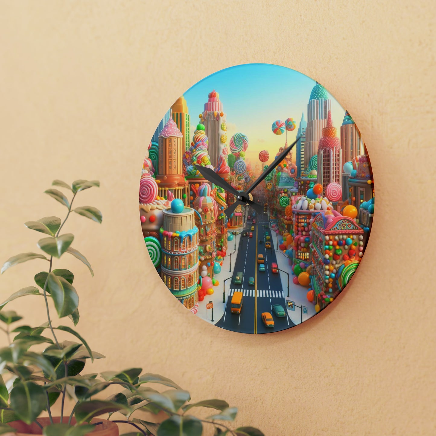 Reloj de pared acrílico Candy World Land