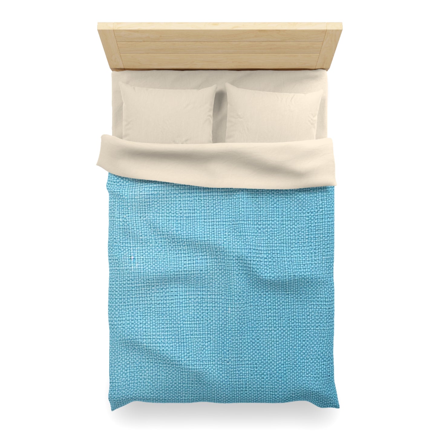 Bright Aqua Teal: Denim-Inspired Refreshing Blue Summer Fabric - Microfiber Duvet Cover