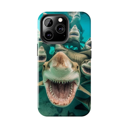 Laughing Lemon Sharks: Joyful Sea Jaws Ocean Deep - Tough Phone Cases