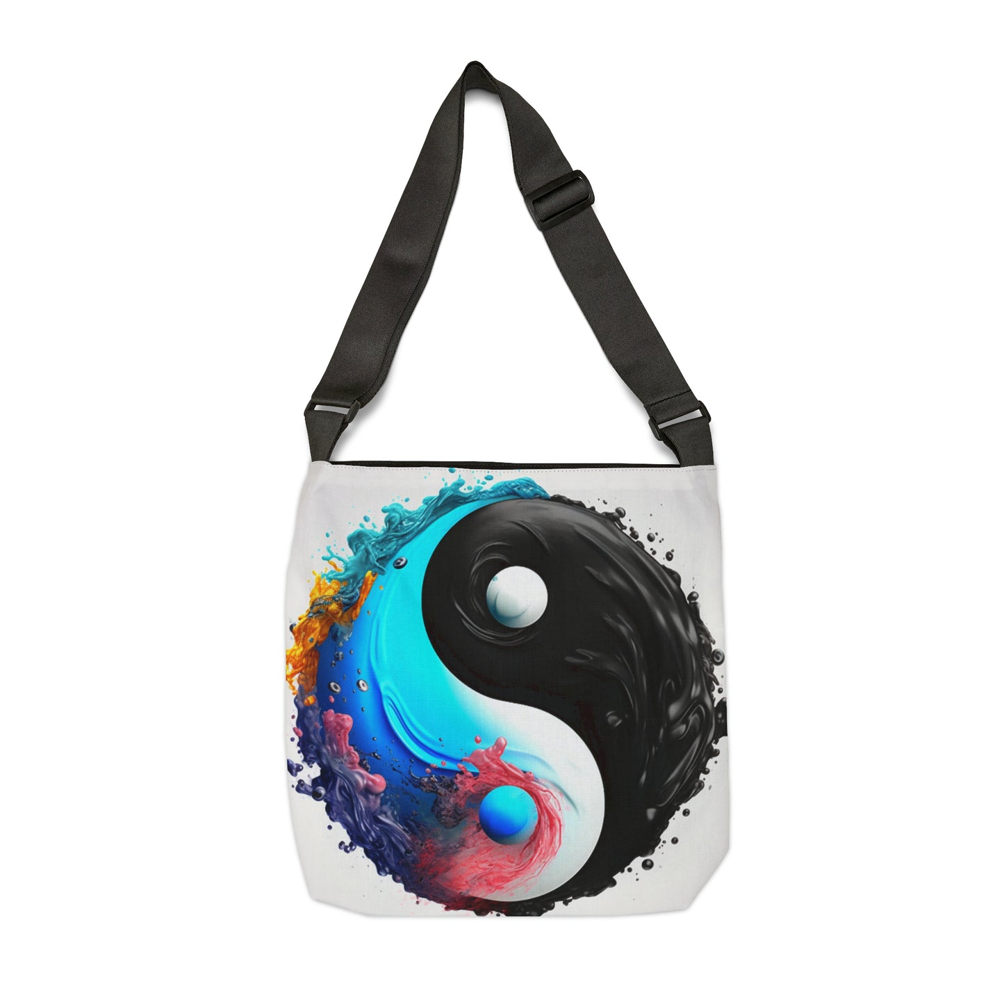 Yin Yang Symbol, Colorful Paint Style - Artistic Decor - Adjustable Tote Bag (AOP)