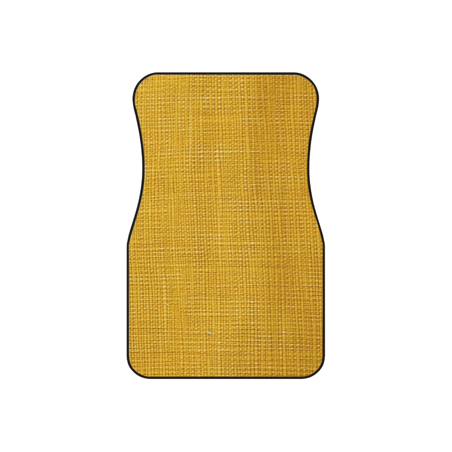 Radiant Sunny Yellow: Denim-Inspired Summer Fabric - Car Mats (Set of 4)