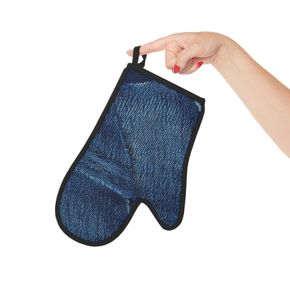 Azul oscuro: diseño de tela desgastada inspirada en la mezclilla - Oven Glove 