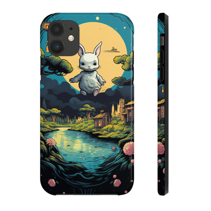 White Rabbit Mystery Psychedelic Fantasy Anime Cartoon Bunny - Tough Phone Cases