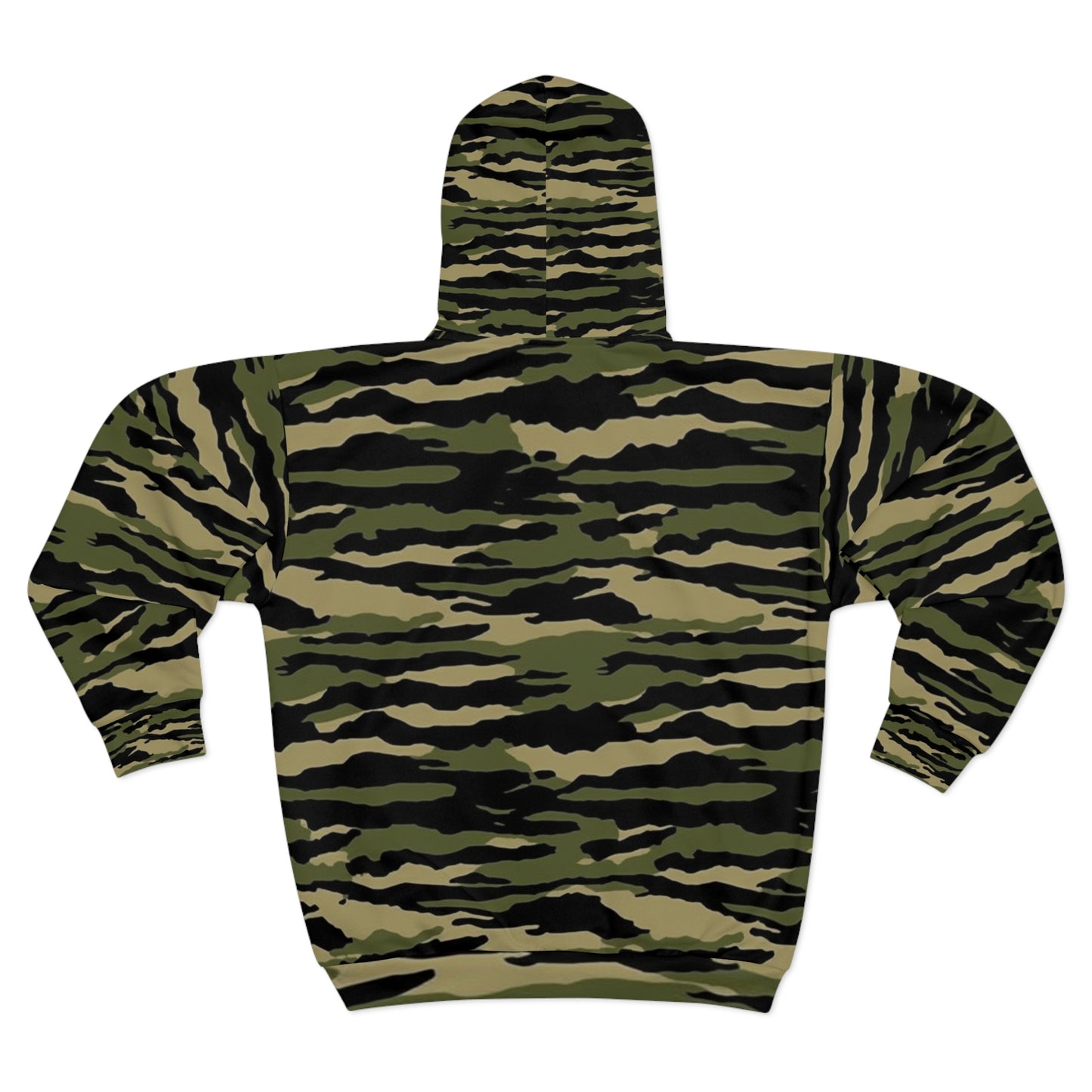 Tiger Stripe Camouflage: Military Style - Unisex Zip Hoodie (AOP)