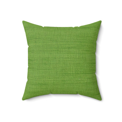 Olive Green Denim-Style: Seamless, Textured Fabric - Spun Polyester Square Pillow