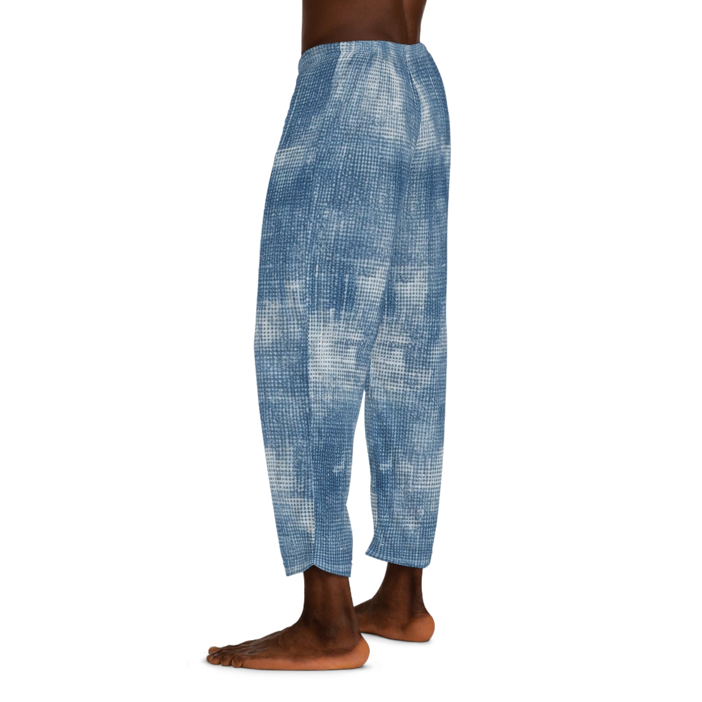 Faded Blue Washed-Out: Denim-Inspired, Style Fabric - Men's Pajama Pants (AOP)