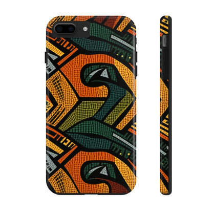 1960-1970s Style African Ornament Textile - Bold, Intricate Pattern - Tough Phone Cases