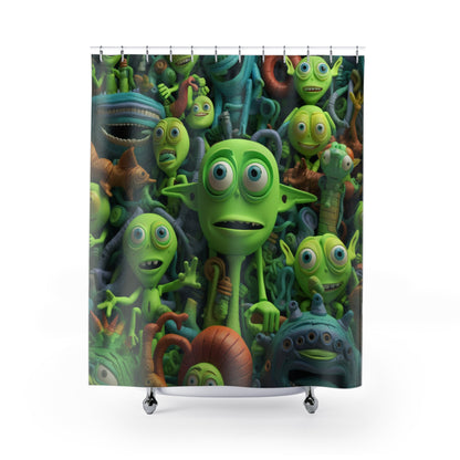 Toy Alien Story Space Character Galactic UFO Anime Cartoon - Shower Curtains