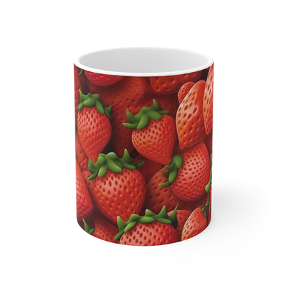 Fresas de jardín- Wild Sweet Gourmet - Granja que cultiva frutos rojos maduros - Taza de cerámica 11oz