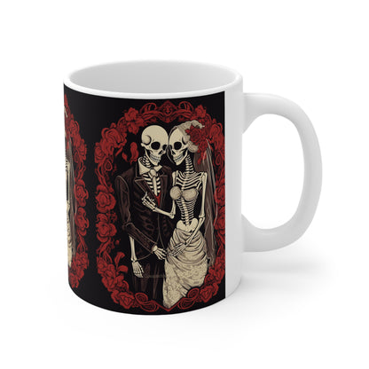 Halloween Wedding Bride & Groom Love - Holiday Festive - Ceramic Mug 11oz