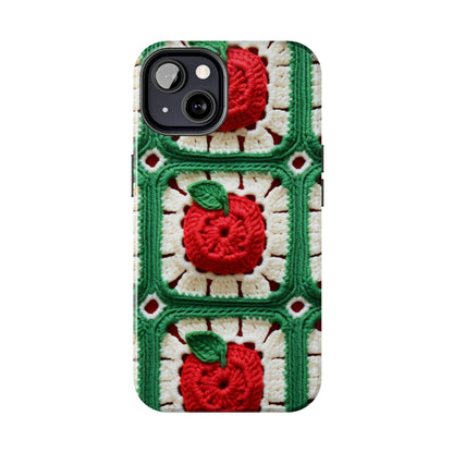 Apple Granny Square Crochet Pattern: Wild Fruit Tree, Delicious Red Design - Tough Phone Cases