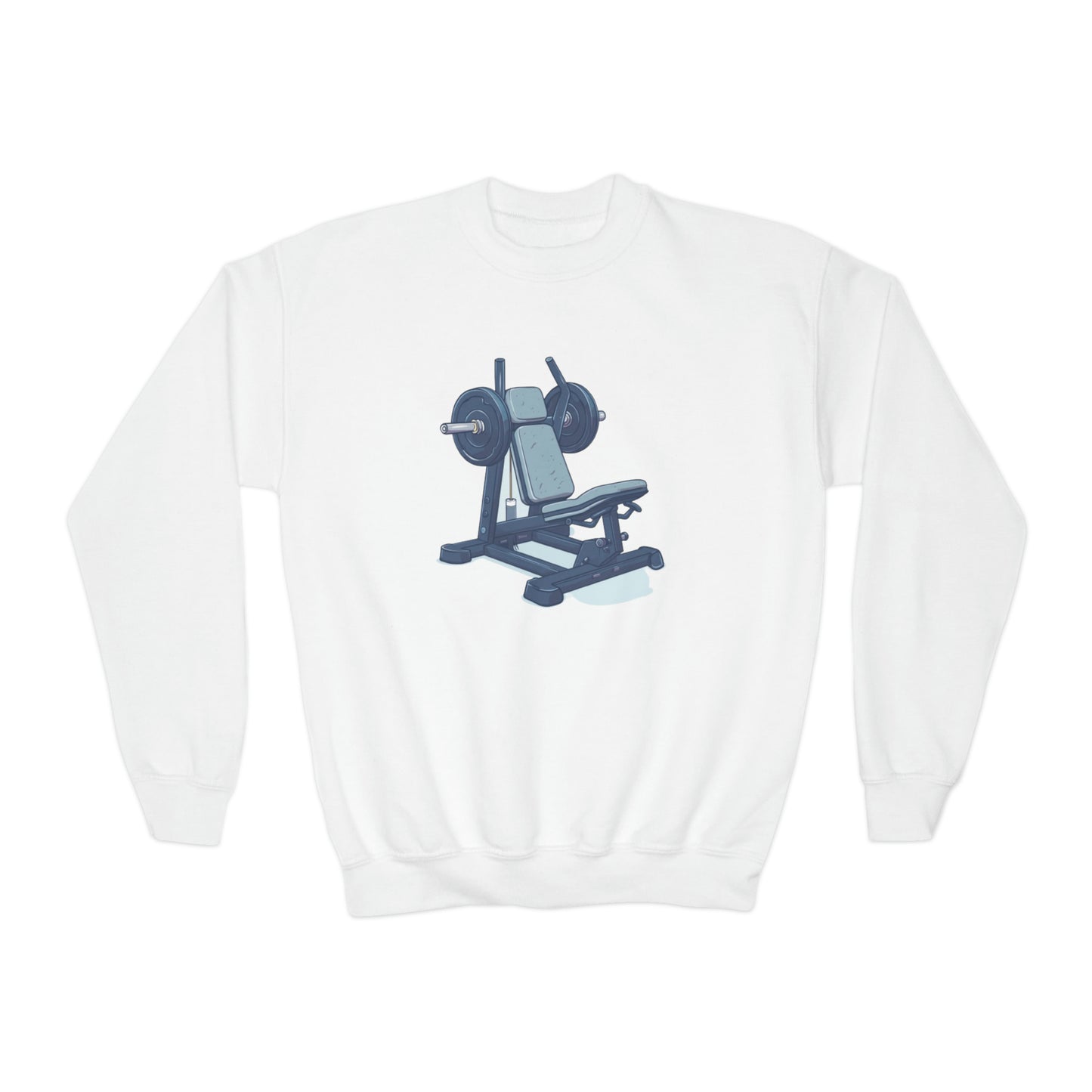 Bench Shirt, Workout Gift Athletic Graphic, Youth Crewneck Sweatshirt