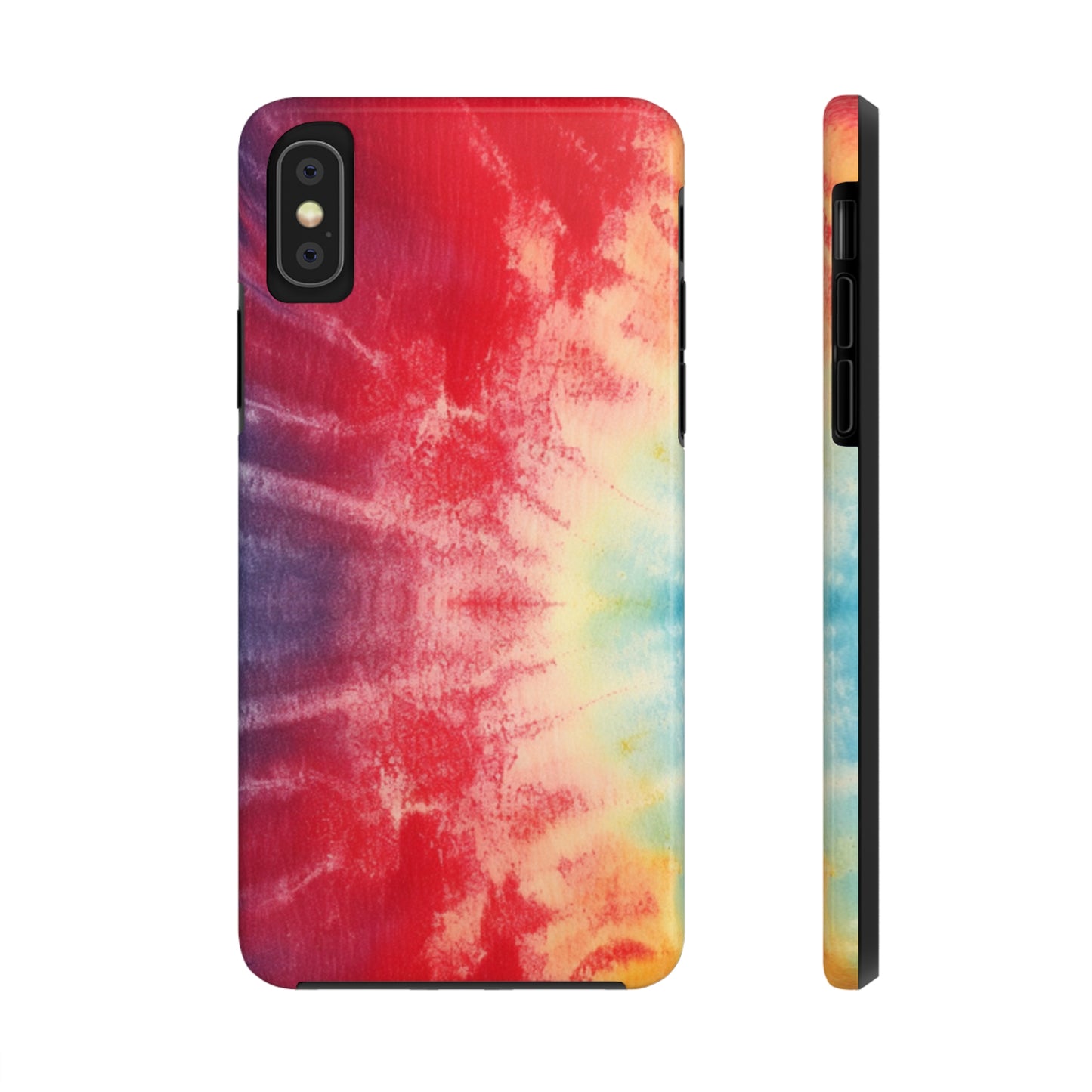 Rainbow Tie-Dye Denim: Vibrant Multi-Color, Fabric Design Spectacle - Tough Phone Cases