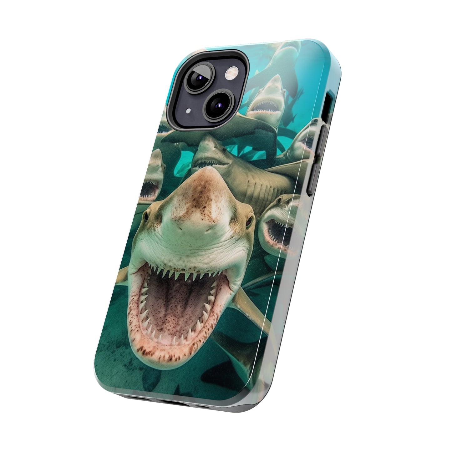 Laughing Lemon Sharks: Joyful Sea Jaws Ocean Deep - Tough Phone Cases