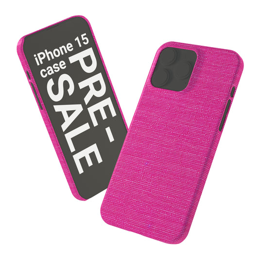 Hot Neon Pink Doll Like: Denim-Inspired, Bold & Bright Fabric - iPhone 15 Presale: Slim Cases