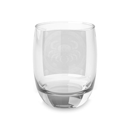 Cancer Zodiac - Whiskey Glass - High-Quality Clear Glass - Black & White Celestial Design