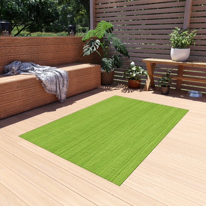 Lush Grass Neon Green: Denim-Inspired, Springtime Fabric Style - Outdoor Rug
