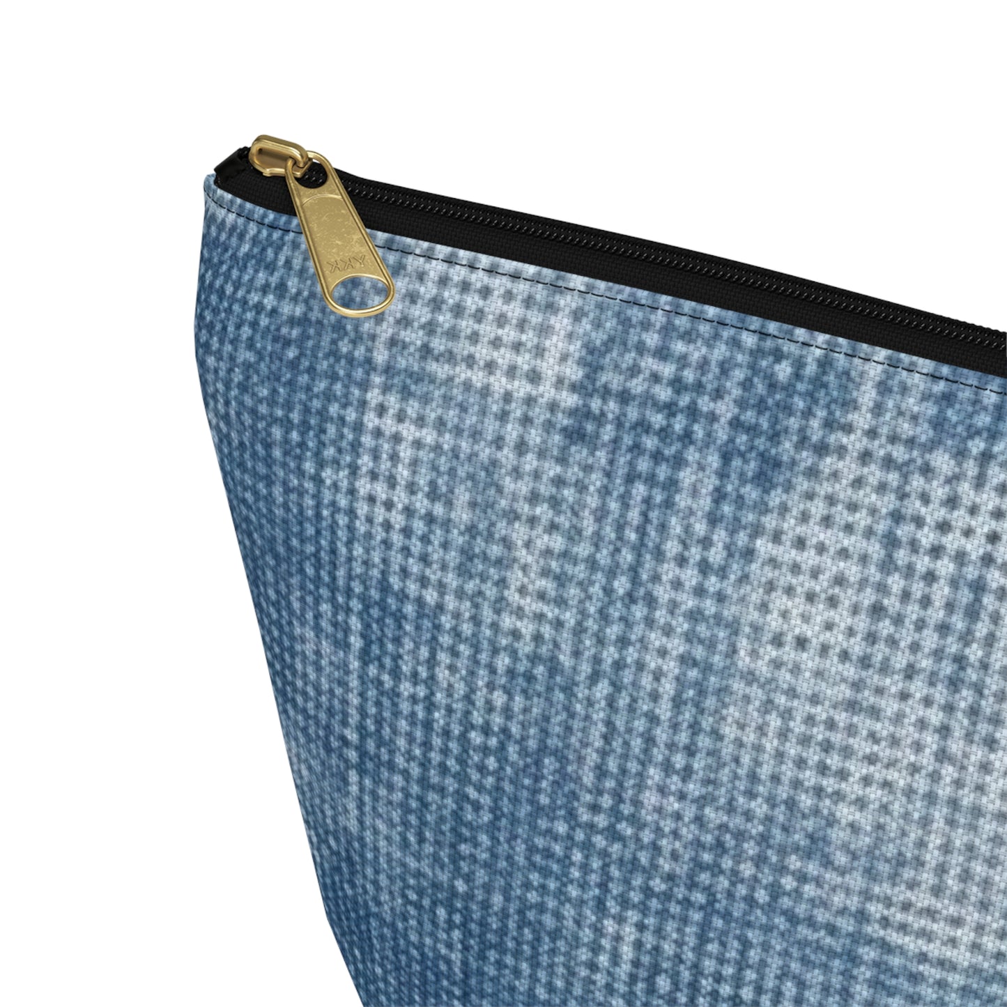 Faded Blue Washed-Out: Denim-Inspired, Style Fabric - Accessory Pouch w T-bottom