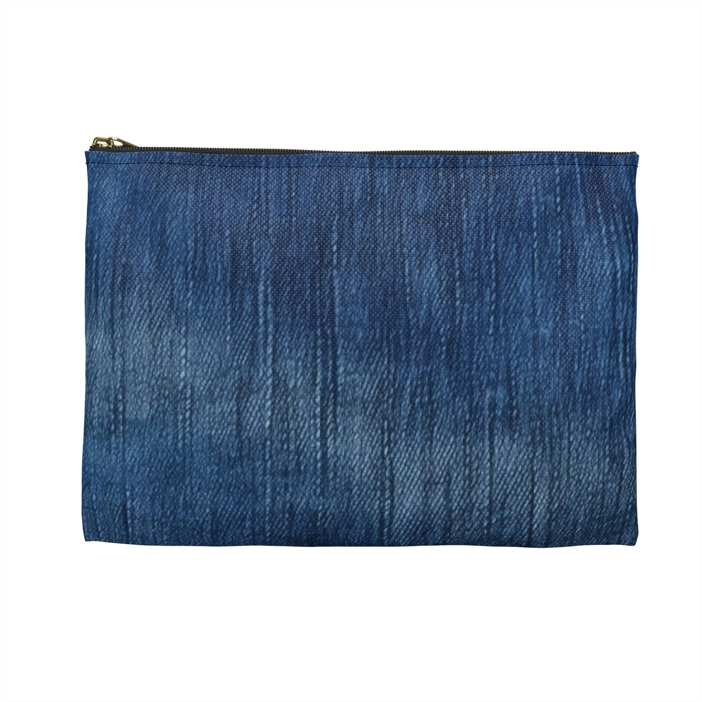 Indigo Splash: Washed Denim Reverie in Deep Blue - Accessory Pouch