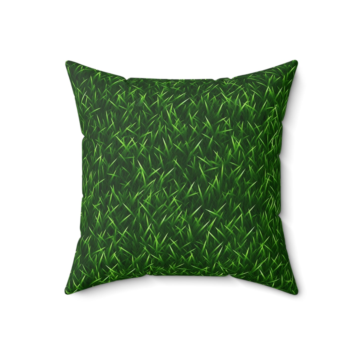 Touch Grass Indoor Style Outdoor Green Artificial Grass Turf - Spun Polyester Square Pillow