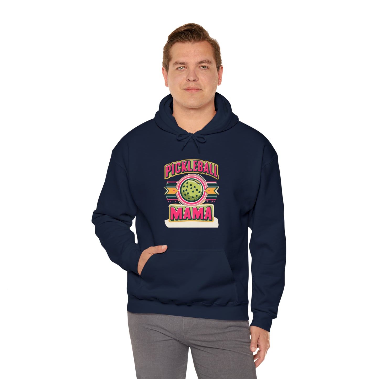 Pickleball Mama Retro Badge - Casual Graphic with Classic Emblem - Bold & Playful Design for Sporty Moms - Unisex Heavy Blend™ Hooded Sweatshirt