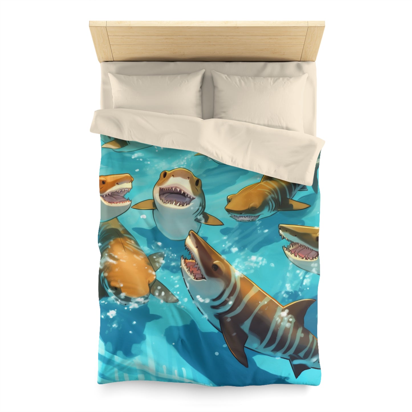 Tiger Shark: Ocean Marine Wildlife - Underwater - Microfiber Duvet Cover