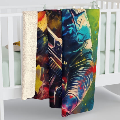 Paintball Game Sport: Professional Action Shot Target Player - Sherpa Fleece Blanket