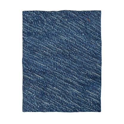 Denim-Inspired Design - Distinct Textured Fabric Pattern - Microfiber Duvet Cover