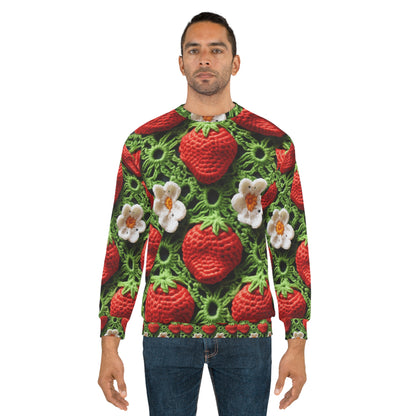 Ganchillo de campo de fresas - Forever Forest Greens - Cultivo de cosecha de bayas de frutas - Sudadera unisex (AOP) 