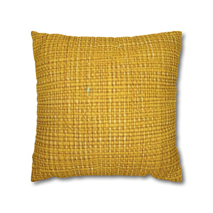 Radiant Sunny Yellow: Denim-Inspired Summer Fabric - Spun Polyester Square Pillow Case