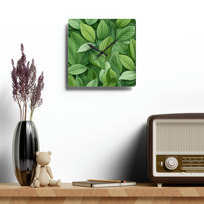 Green Plant - Acrylic Wall Clock