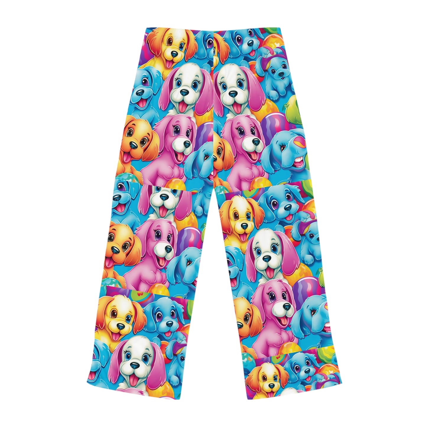 Happy Puppy &amp; Dog Design - Vivos y llamativos - Pantalones de pijama para mujer (AOP) 